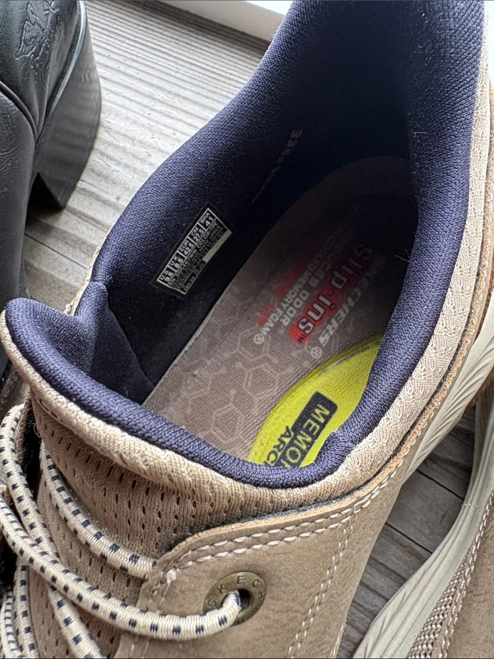 Skechers Men’s Taupe Mesh & Suede Slip-On Style Loafers